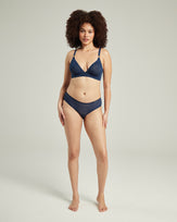 The Sheer Deco Hipster Brief - Navy