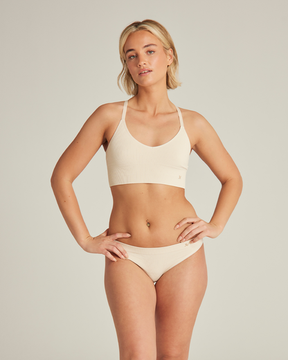 The Form Seamless Bralette 2 Pack - Oat & Black