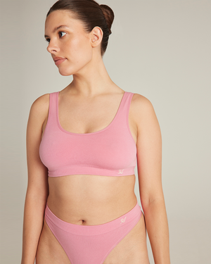 The TENCEL™ Seamless Crop Top- Rose Pink