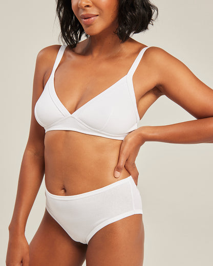 The Organic Cotton Easy Does It Bralette - Cotton White