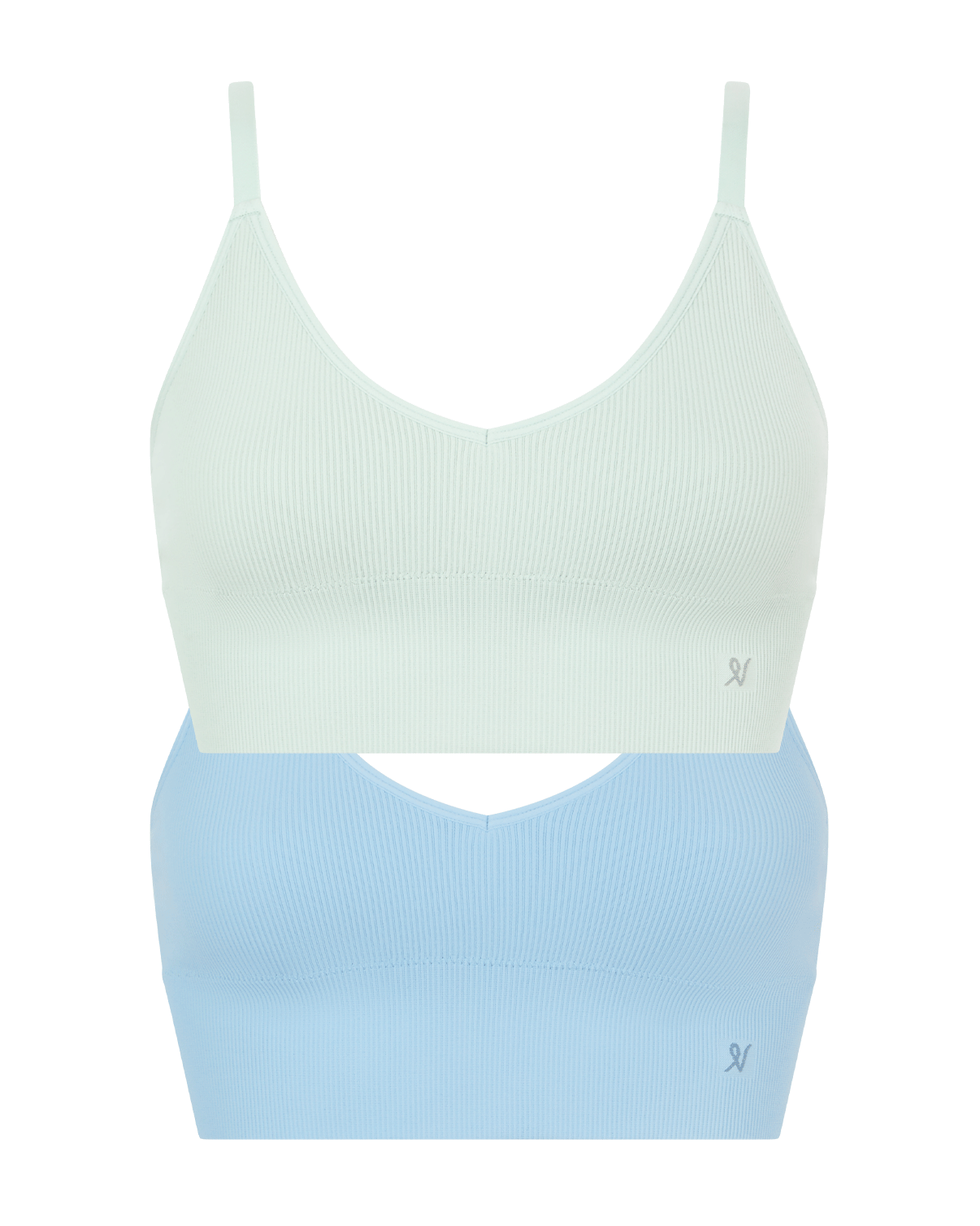 The Form Seamless Bralette 2 Pack - Mint & Sky