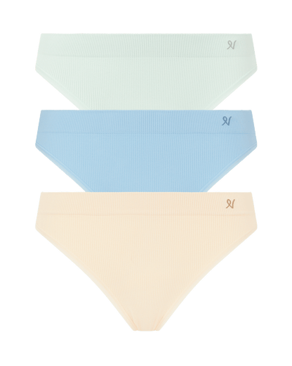 The Form Seamless Brief 3 Pack - Mint, Sky & Oat