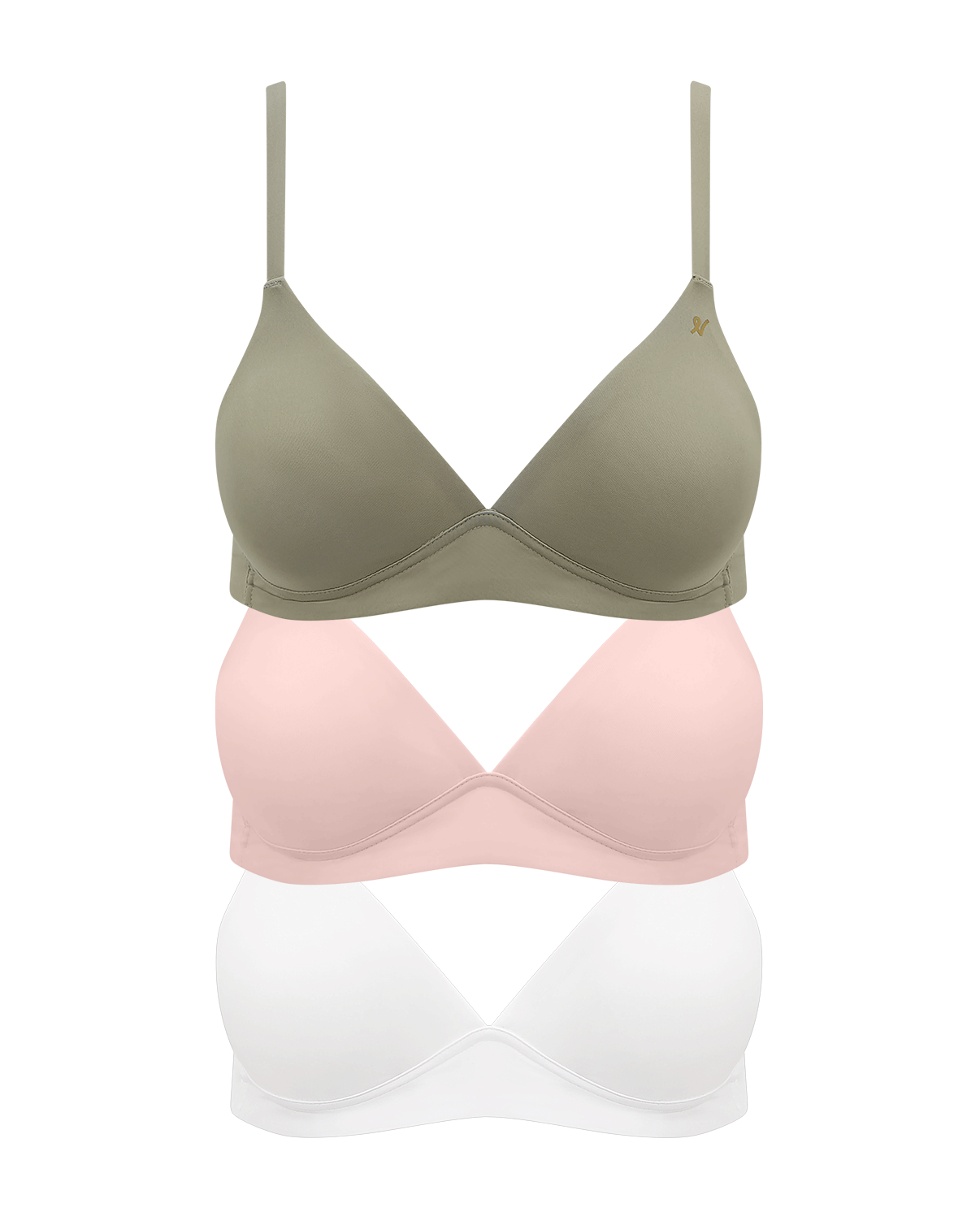 The Stretch Easy Does It Bralette Bundle 3 Pack - Pink/White/Sage