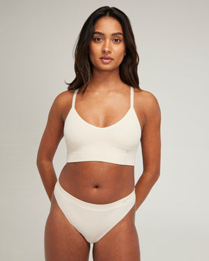 The TENCEL™ Seamless Bralette - White Sand