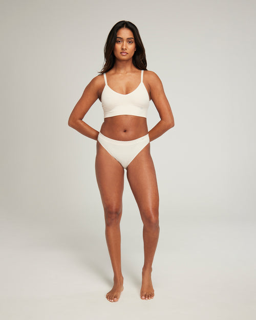 The TENCEL™ High Leg Brief - White Sand