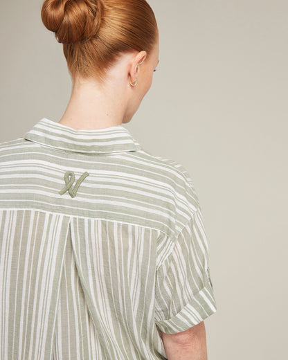 The Short Sleeve Shirt - Sage Stripe