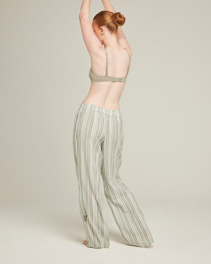 The Classic Trouser - Sage Stripe