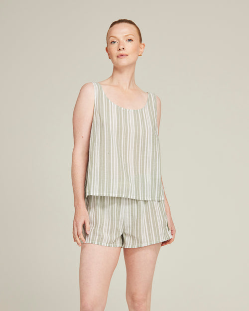 The Tank - Sage Stripe