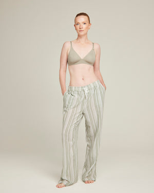 The Classic Trouser - Sage Stripe