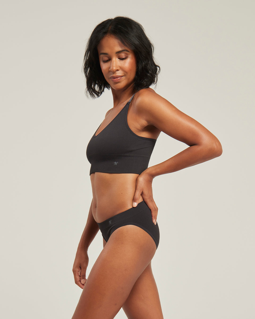 The Form Seamless Bralette 2 Pack - Oat & Black