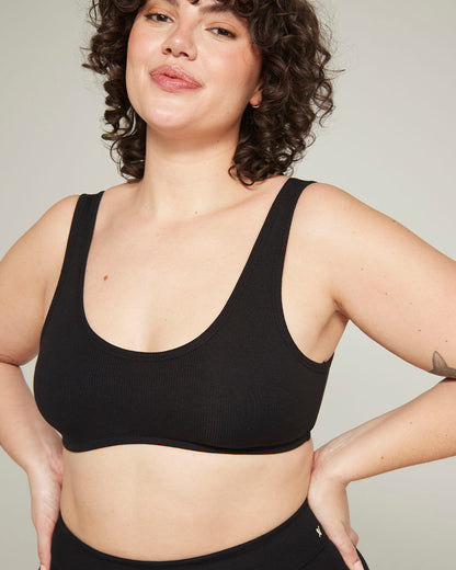 The Organic Cotton Dip Front Bralette 2 Pack - Black & White