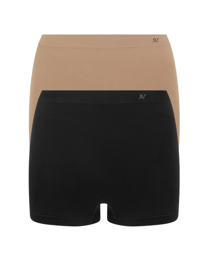 The Essentials Boxer 2 Pack - Black & Bare 03