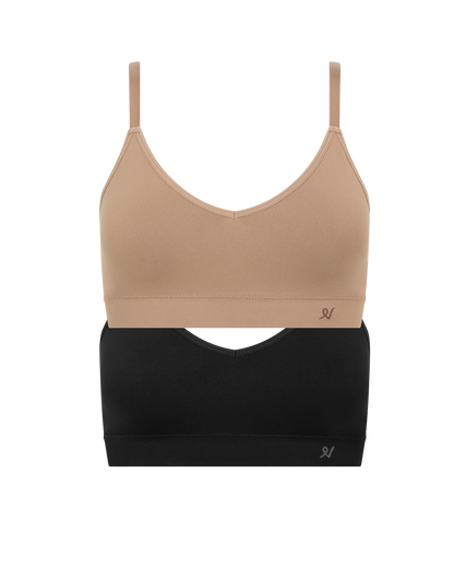 The Essentials Bralette 2 Pack - Black & Bare 03