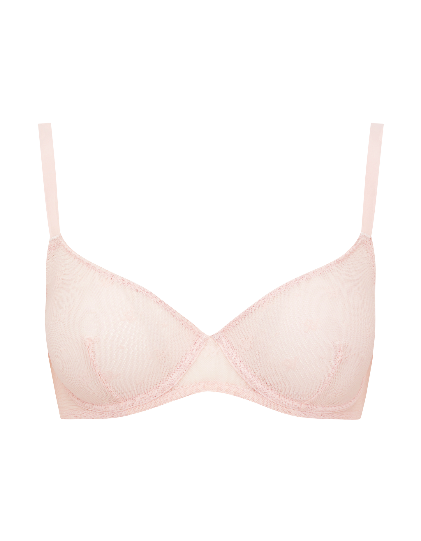 The Lift Balcony Bra in Logo Mesh - Blush Pink