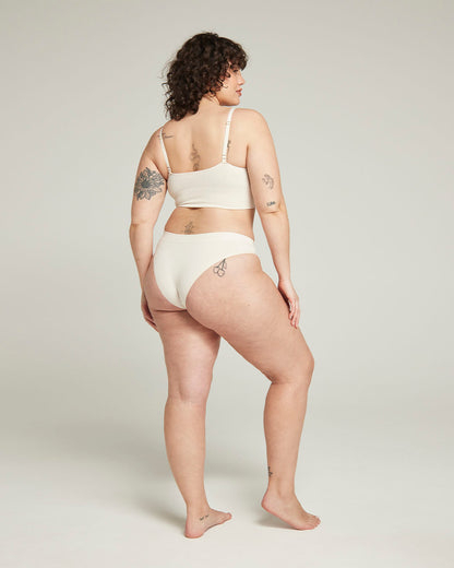 The TENCEL™ High Leg Brief - White Sand