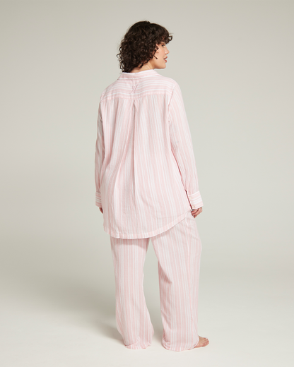 The Midi Shirt - Fondant Pink Stripe