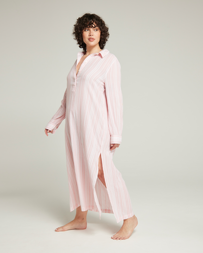 The Maxi Shirt - Fondant Pink Stripe