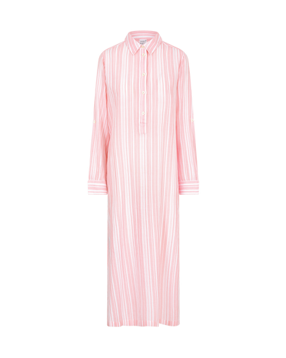 The Maxi Shirt - Fondant Pink Stripe