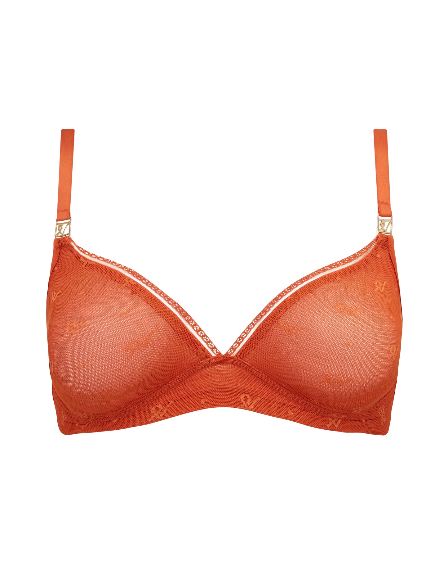 The Easy Does It Bralette Logo Mesh - Burnt Orange