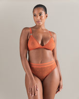 The Easy Does It Bralette Logo Mesh - Burnt Orange