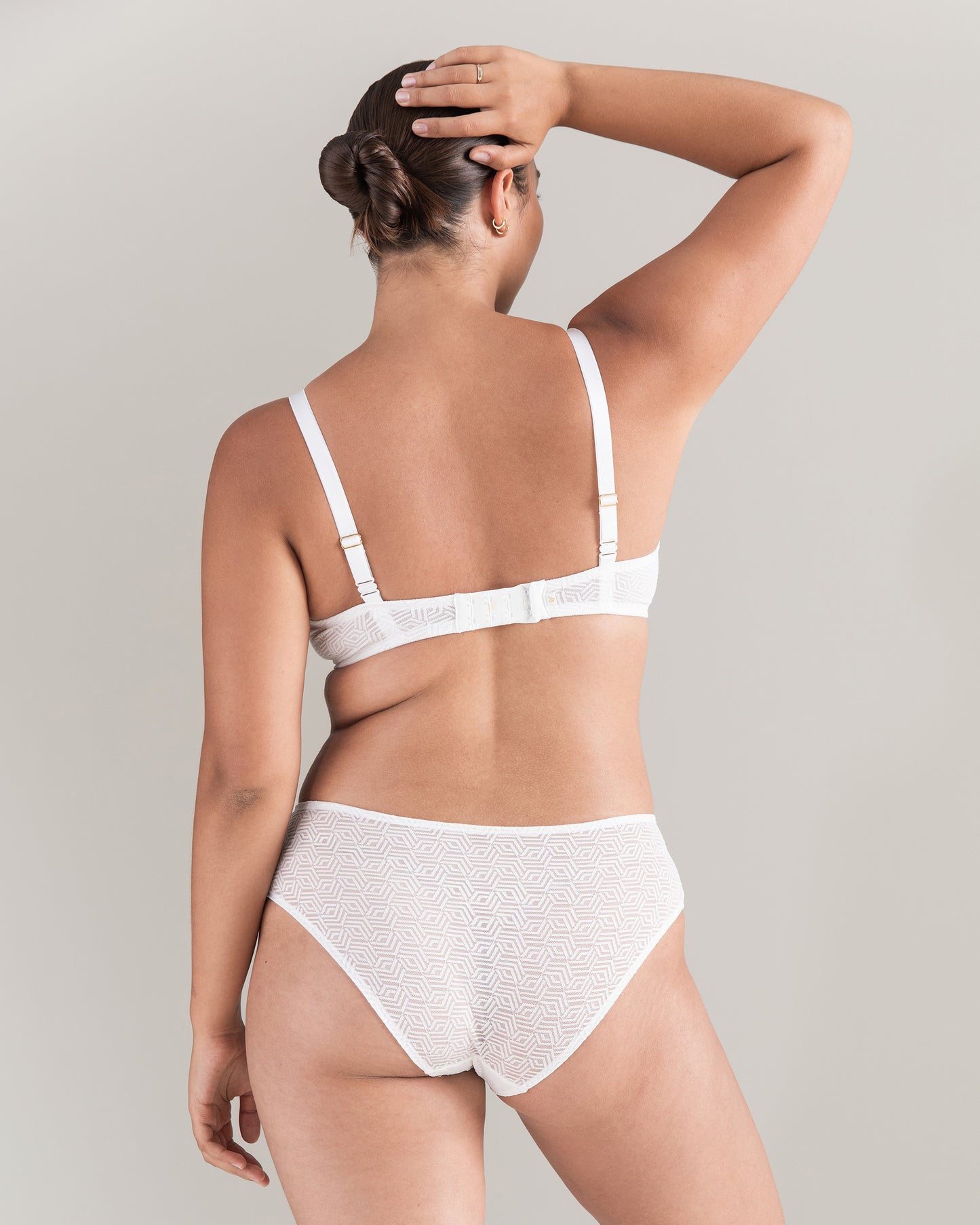 The Sheer Deco Easy Does It Bralette - Cotton White