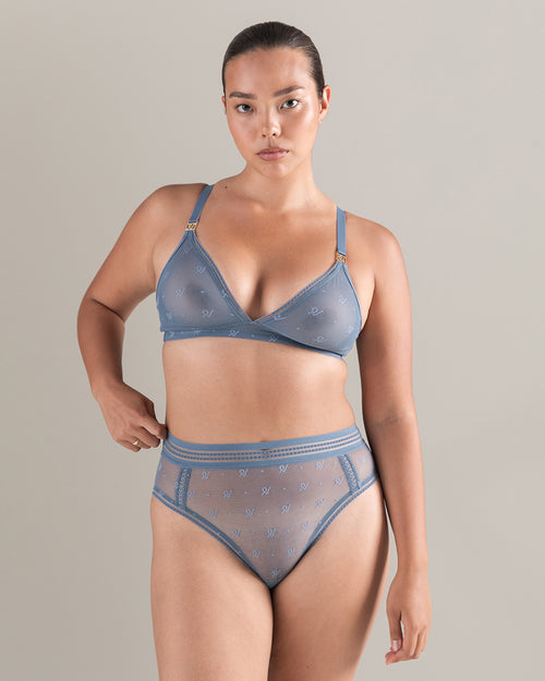 The Easy Does It Bralette Logo Mesh - Mist