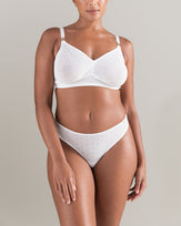 The Sheer Deco Barely There Thong - Cotton White