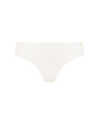 The Sheer Deco Barely There Thong - Cotton White